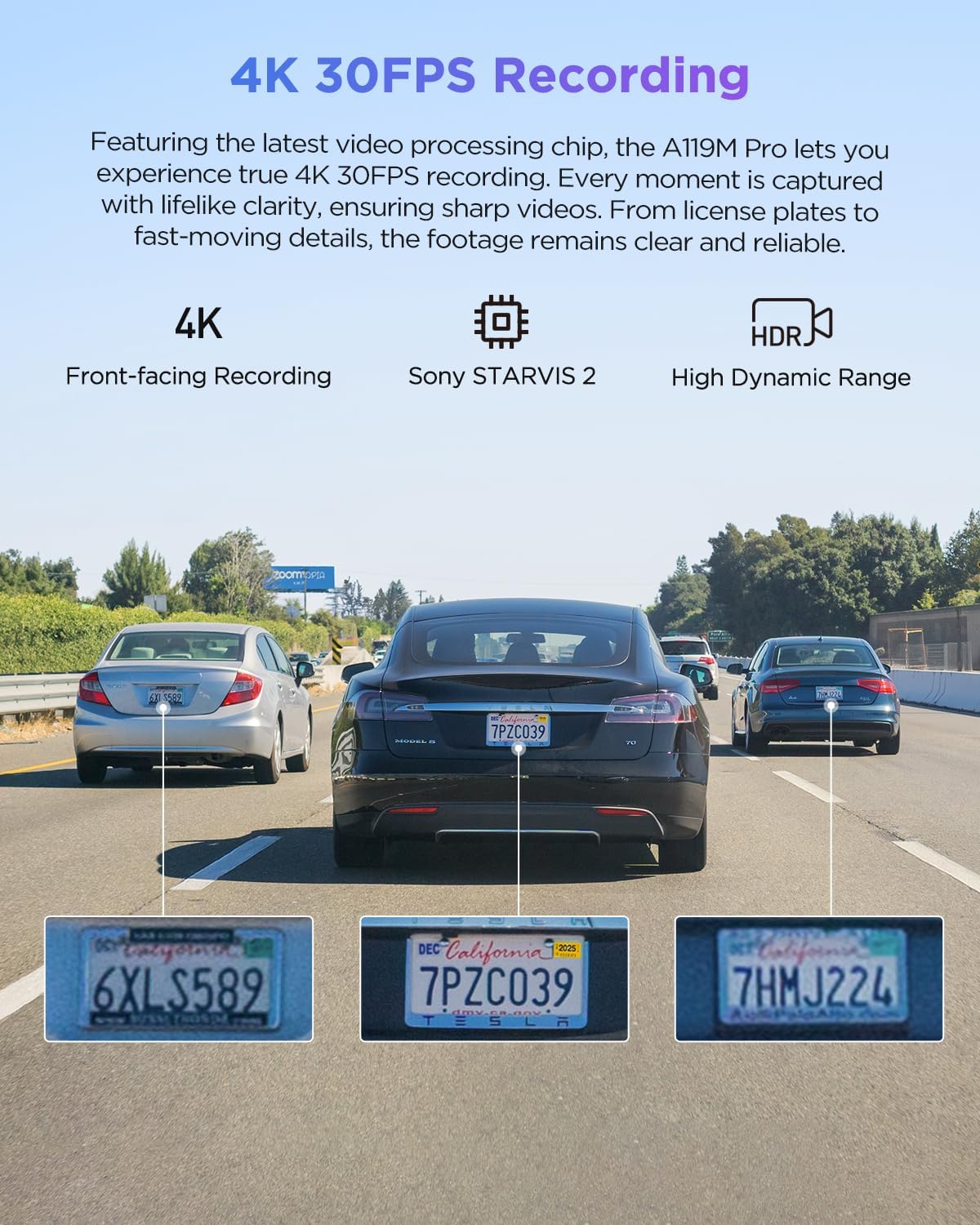 viofo a119m pro 4k hdr mini dash cam shown in use
