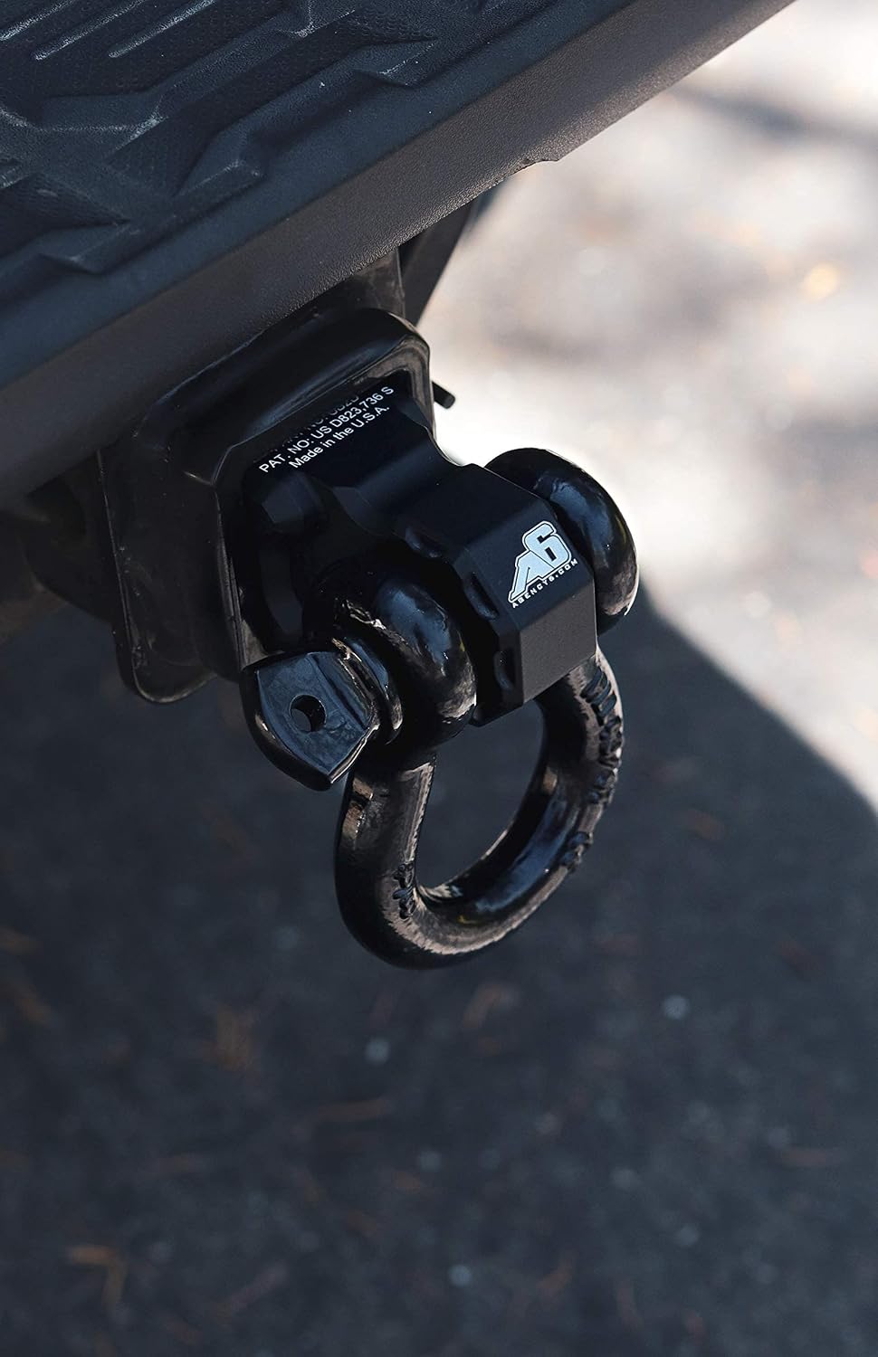 AGENCY 6 Recovery Shackle Block Assembly 2 in Double Hole - Recovery Hitch Receiver Block - Made in The America - Includes Hitch pin and D-Ring (Black)