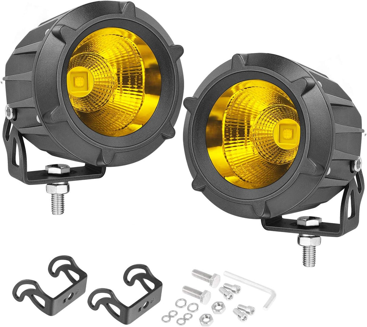 3.5" round amber led fog lights 50w combo, main product view