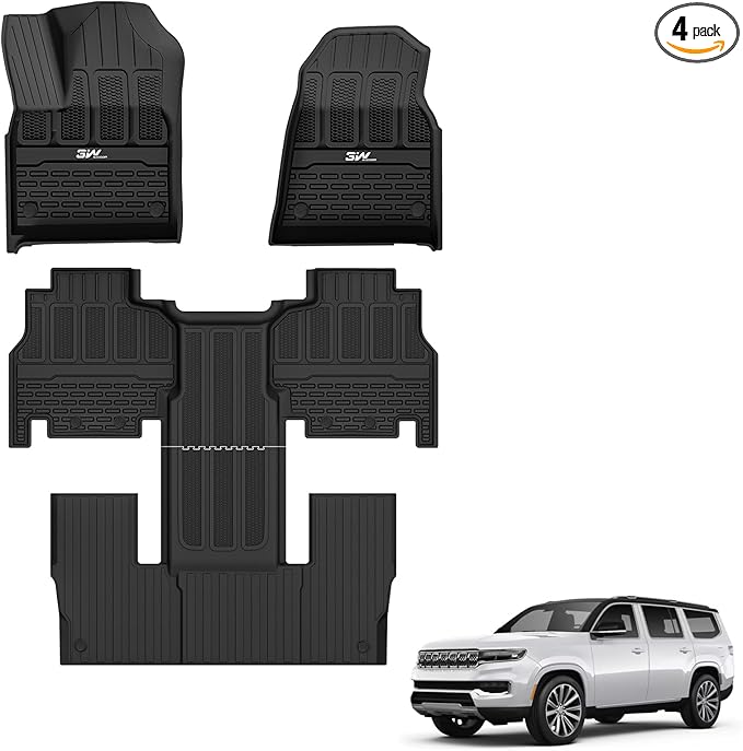 3W Floor Mats Fit for Jeep Grand Wagoneer/Grand Wagoneer L 2022 2023 2024 2025 by 3W