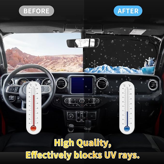 for Honda Civic 2012-2015 Sun Shade Sunshade Windshield Cover, 4-Layer Front - Image 5