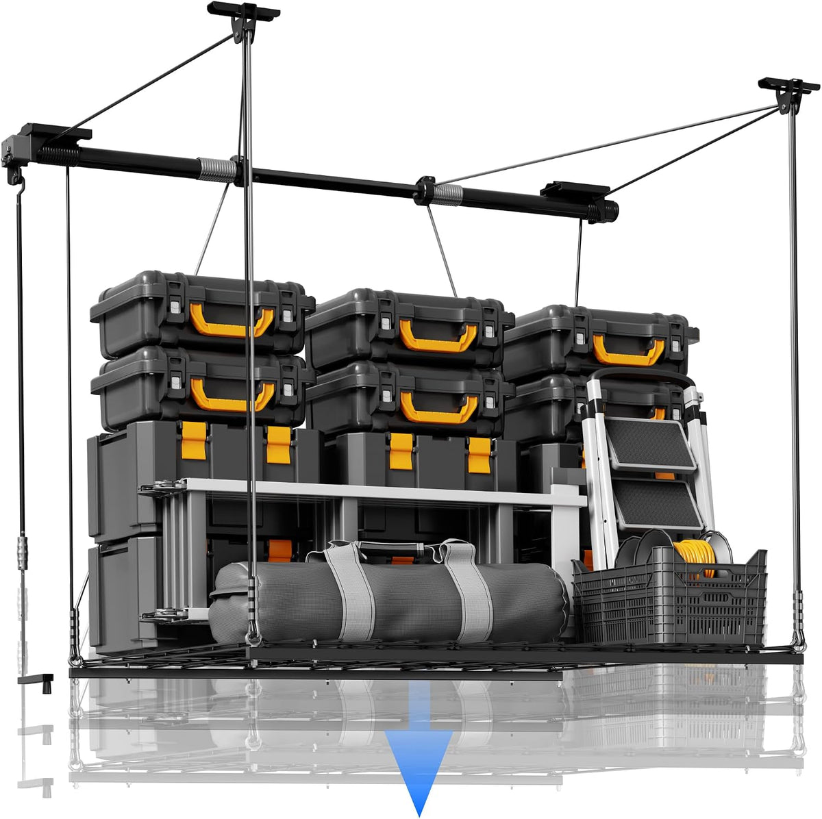 fleximounts overhead garage storage rack, 4x4 ft heavy-duty, main product view