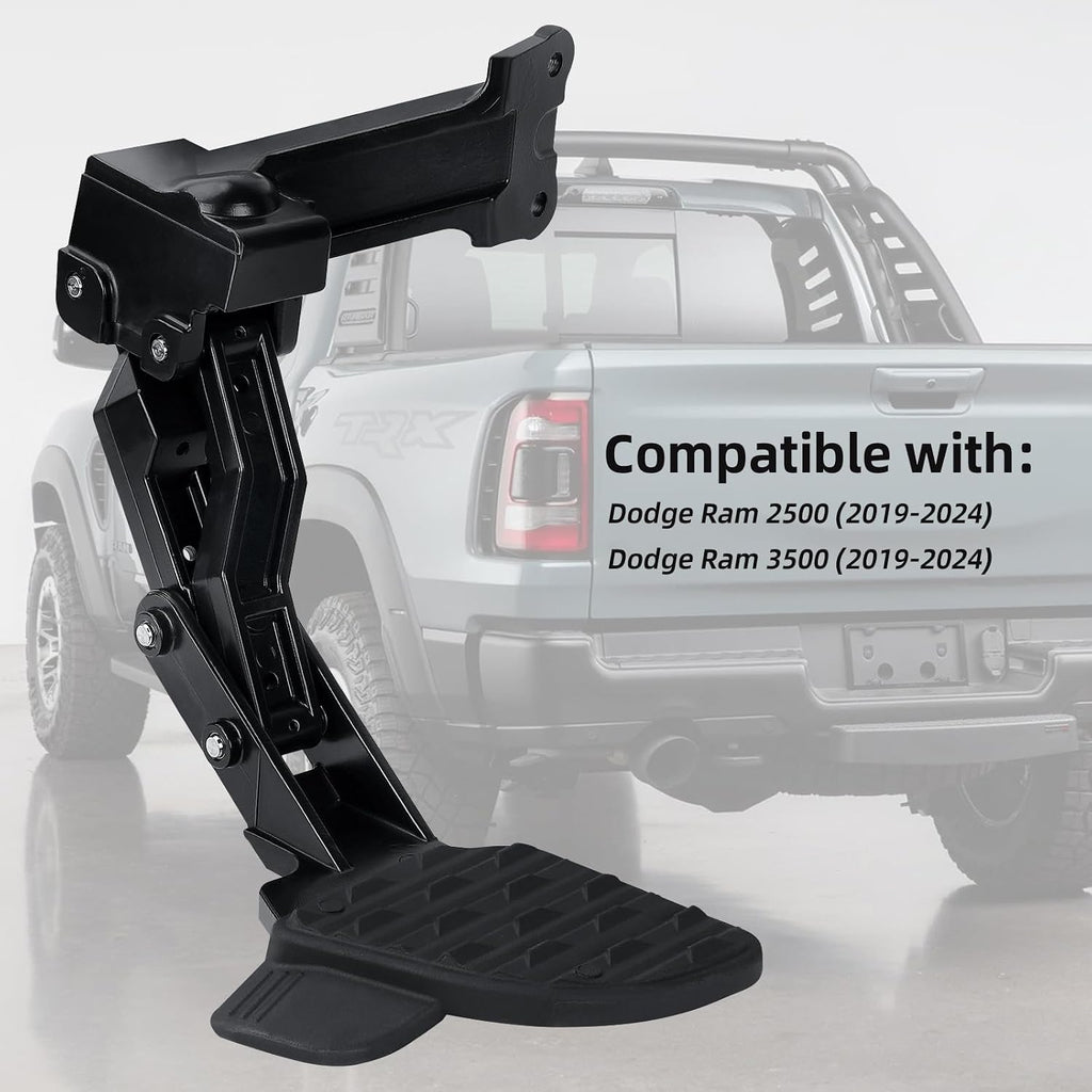 82215842AD OEM Retractable Tailgate Step Compatible with Dodge Ram 2500 3500 (2019-2024), Truck Rear Bumper Corner Bedstep Replace#82215842AH 82215842AI 82215842AC 82215842AG 82215842AE
