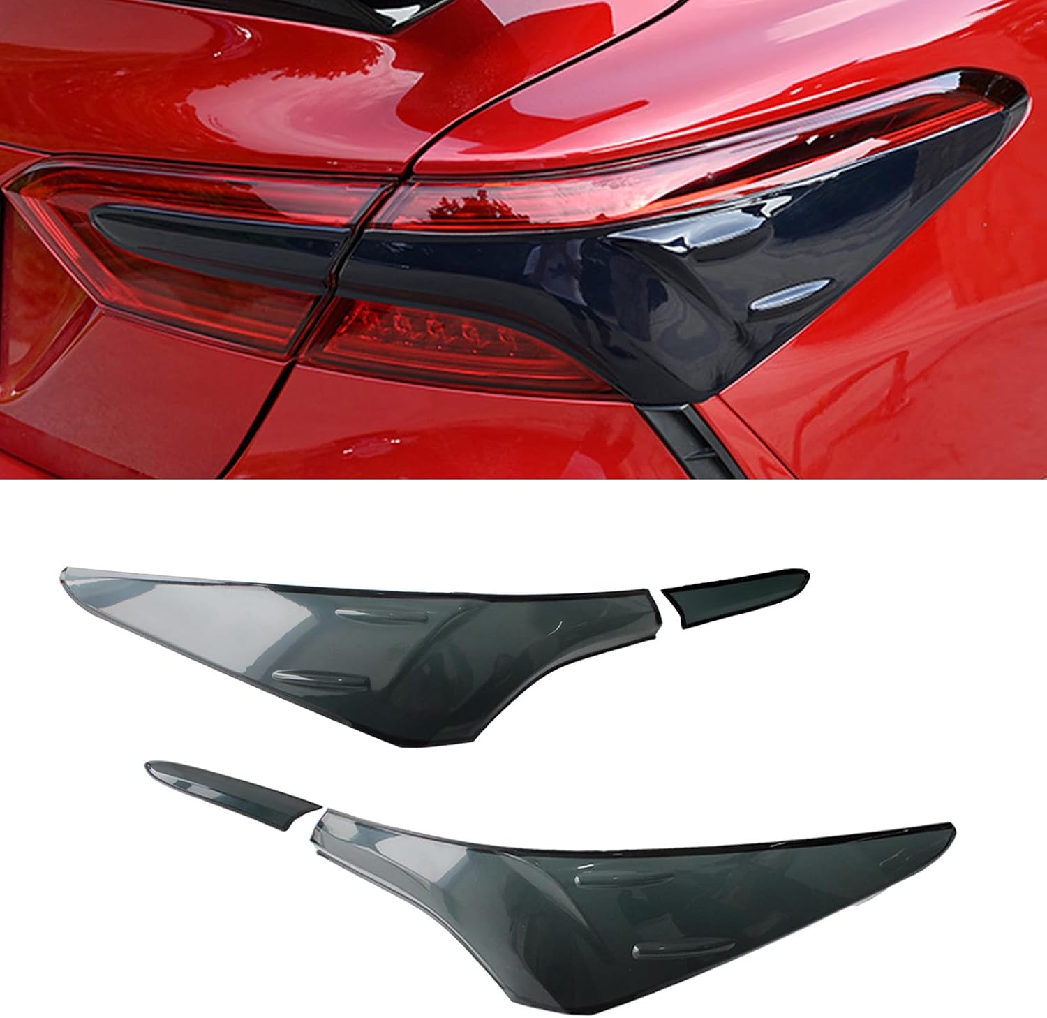 AUCERAMIC 4Pcs Tail Light Lamp Cover Guard Trim Fit 2018 2019 2020 2021 2022 2023 2024 for Toyota Camry Tail Light Frame Bezels