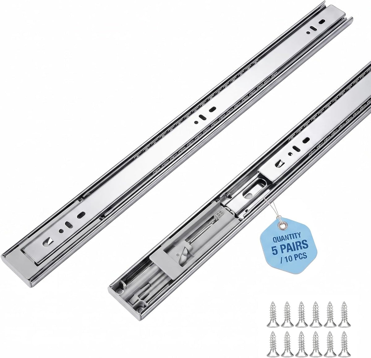 22 inch soft close drawer slides, 5 pairs, main product view