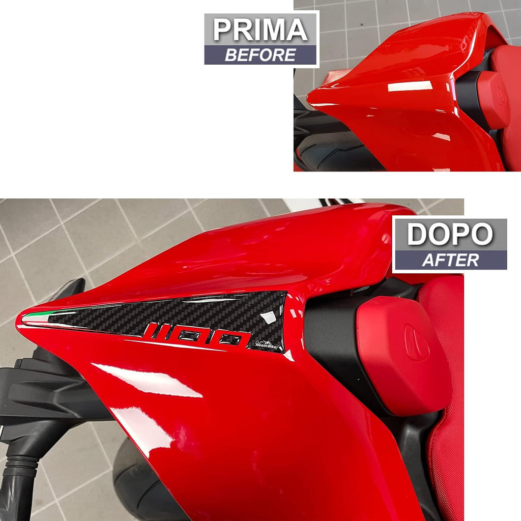 Resin Bike Motorcycle 3D Stickers Compatible with Ducati Panigale V4 and V4S 2018 2022. Motorcycle Tail Protection from Bumps and Scratches. Resin Sticker