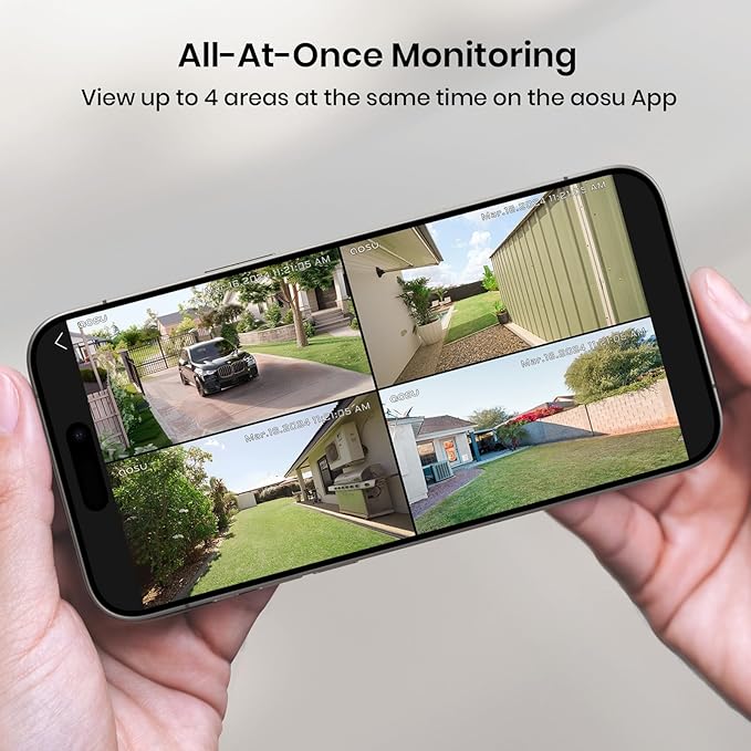 AOSU Security Cameras Outdoor Wireless, 4 Cam-Kit, No Subscription, - Image 3
