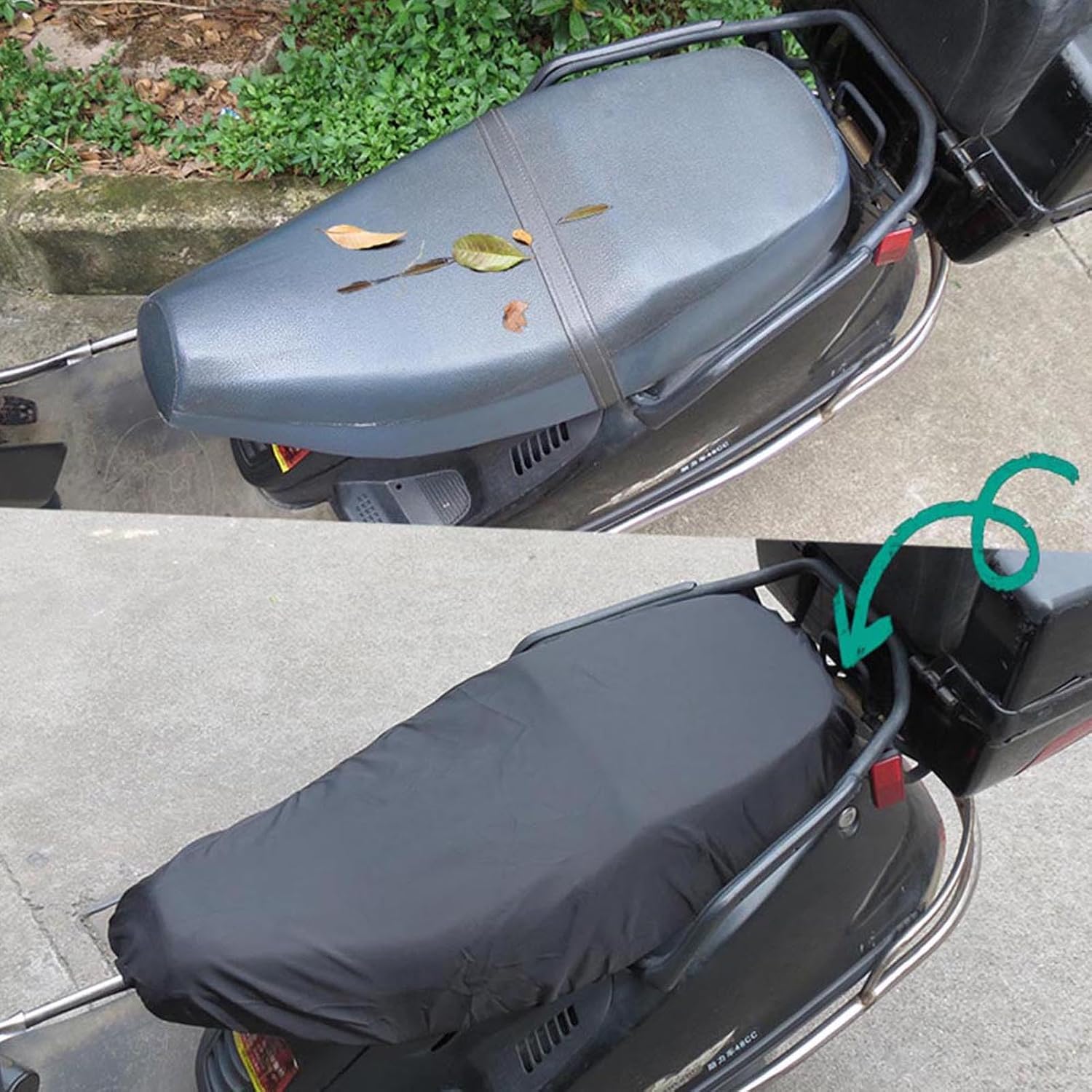 aqxreight Universal 210D Oxford Cloth Motorcycle Sunscreen Seat Cover Cap Water Proof Scooter Cushion Cover Seat Scooter Sun Pad Protector (L)