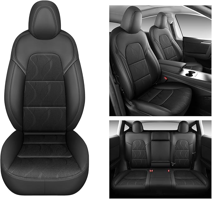 Tesla Model Y Seat Cover Full Set, Faux Leather Tesla Car Seat Cover, Perfect - Image 2