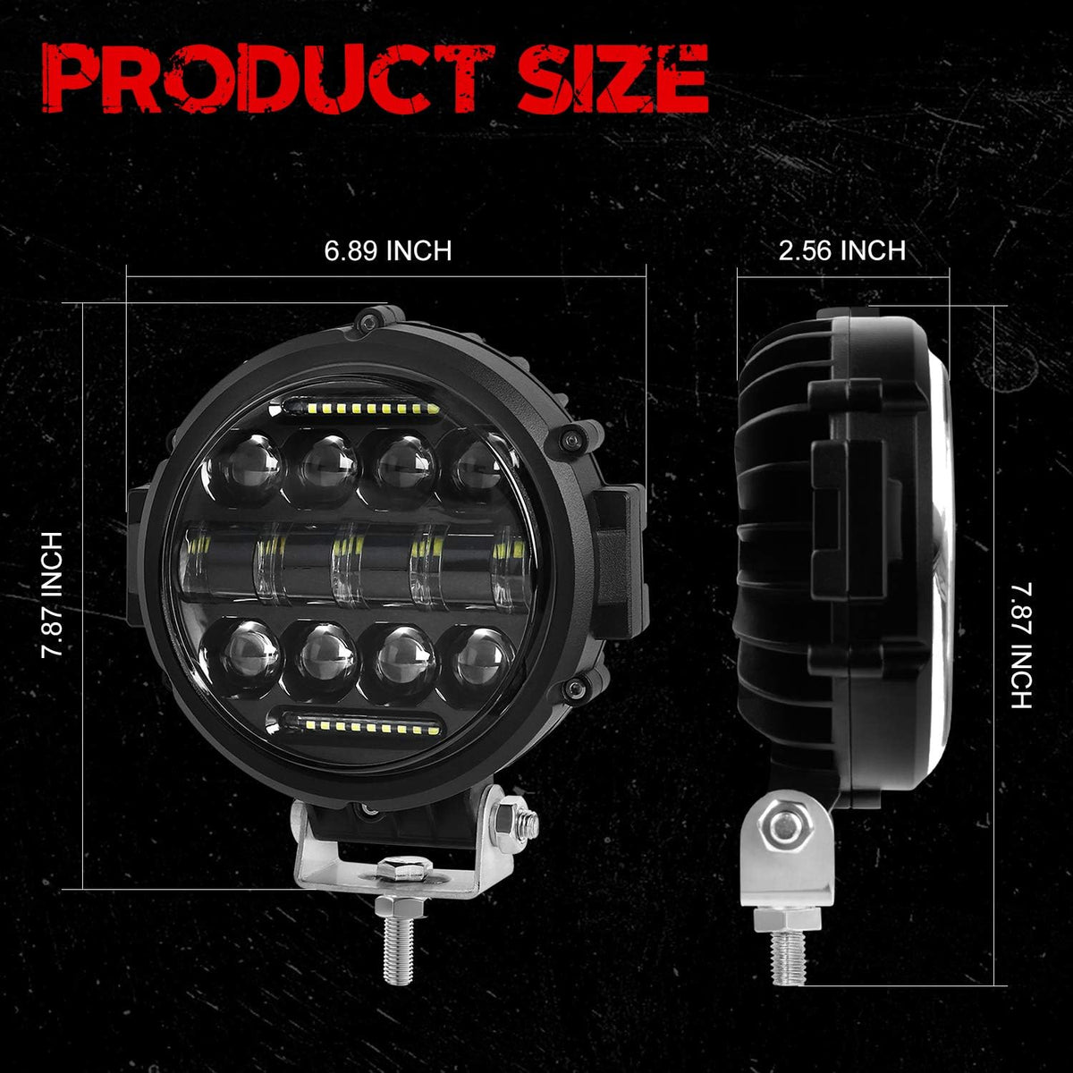 bestzheyu 2pcs 7 inch round led off road shown in use