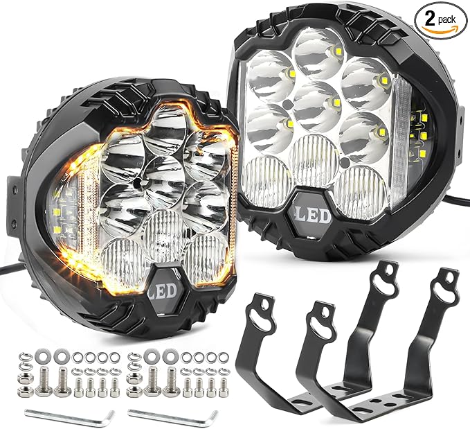 LIGBT 2PCS 5 Inch Round LED Offroad Light by LIGBT
