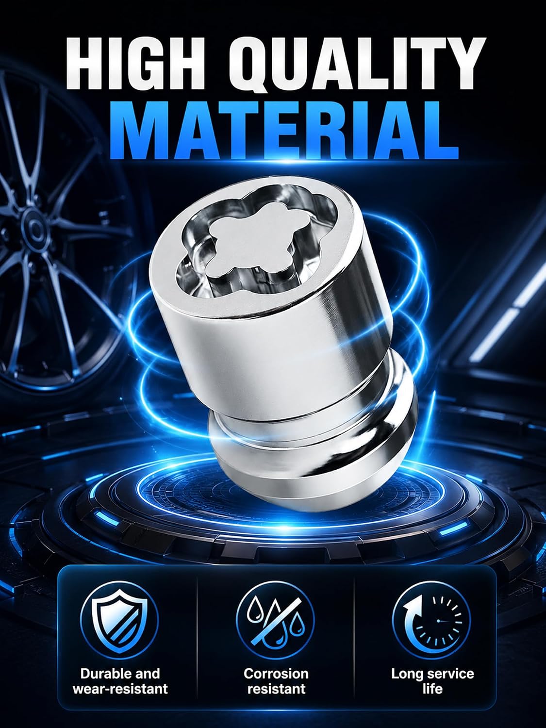 Wheel Lock Lug Nut M12x1.5 Anti Theft Fit Honda Accord Civic CRV Acura Dodge Grand Caravan Ford Fusion Hyundai Elantra Kia K5 Sportage Lexus Mazda CX5 Toyota Chrysler Mitsubishi Replace 24157
