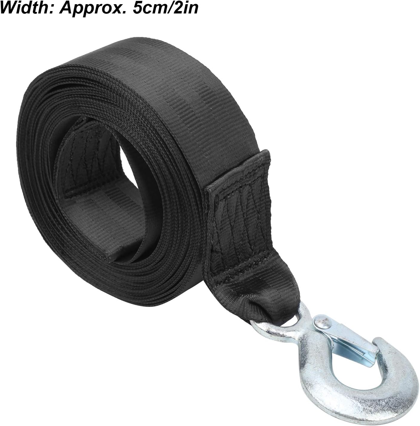 01 Boat Winch Strap, Professional Polyester Boat Winch Strap with Hook, Trailer Wave Runner for Boats Towing Heavy Duty Equipment
