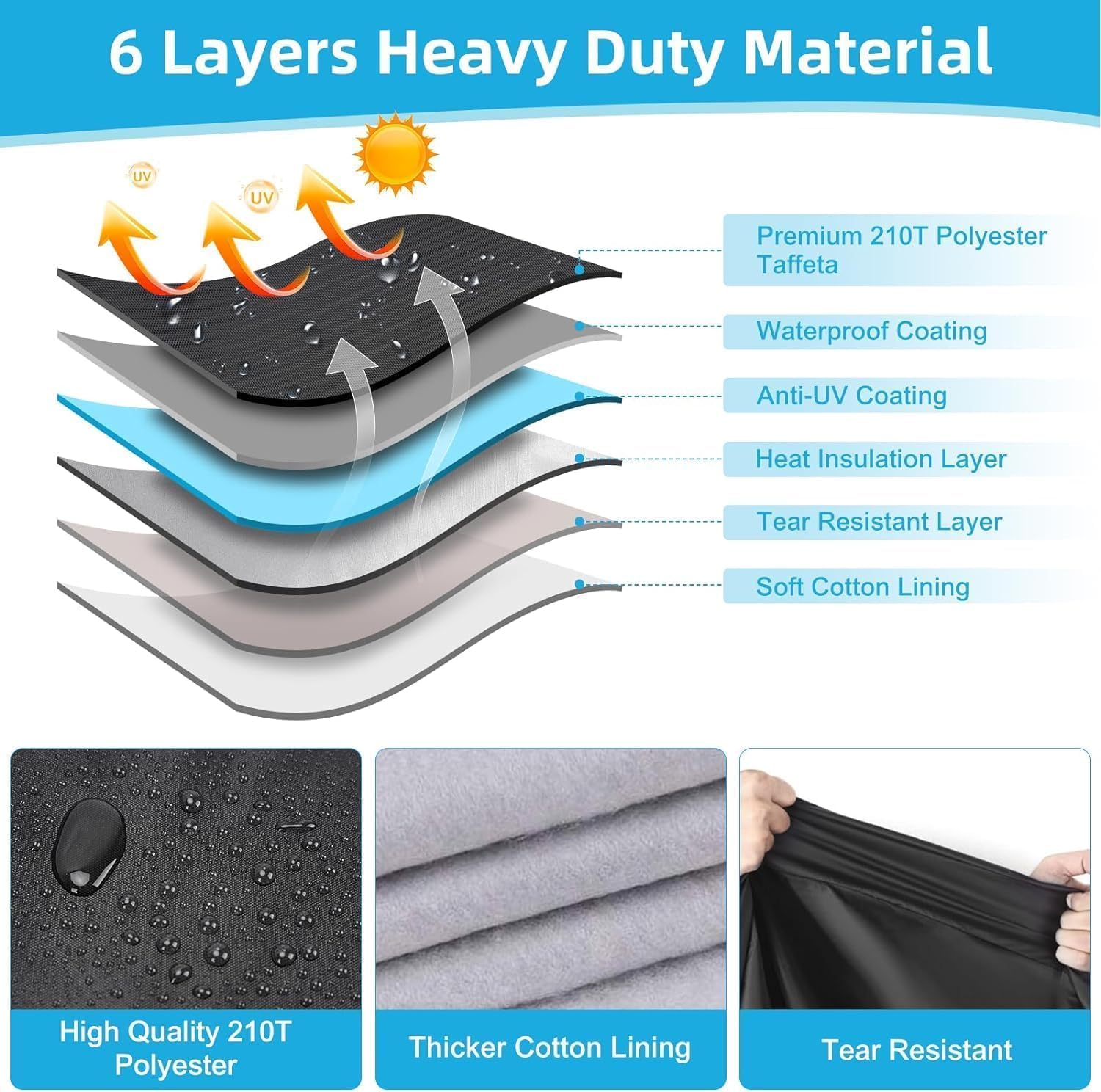 Motorcycle Cover Waterproof for Kawasaki Ninja 250 300 400 500 650/BMW F 900R, Heavy Duty Outdoor Sun UV Rain Dust All Weather Protection Motorbike Cover with Soft Cotton Lining & Lock Hole-Black
