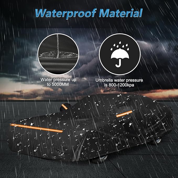 Car Cover for Dodge Charger 1968-1974, Waterproof 210D Oxford Cloth and Cotton - Image 5
