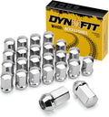 dynofit 24pcs 14x1.5 OEM Lug Nuts Compatible with Chevy Ford Ram GMC,1.75 inch Height 7/8" Hex(22mm), One-Piece Design Factory Chrome Wheel Nuts for Silverado 1500 Tahoe F150 Buick Dodge Cadillac