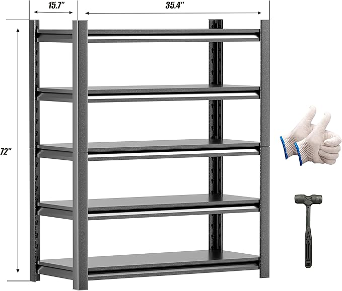 Garage Shelving Unit Rustproof 72" H3000bls Heavy Duty Storage Shelves Easy - Image 2
