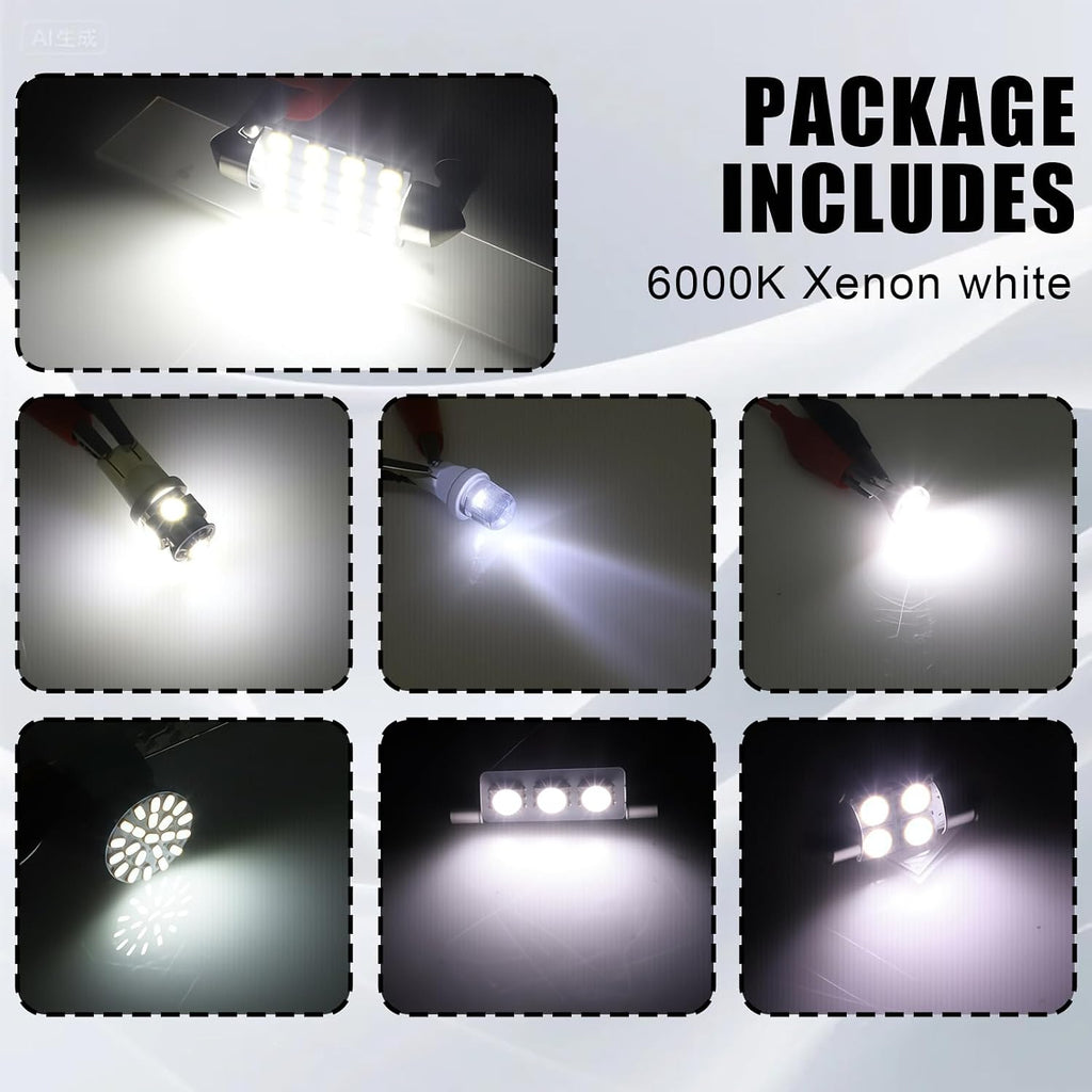LED Lights for Car 70 PCS Bright White Interior LED Bulbs Kit, T10 31mm 36mm 41mm Reading License Plate Light, Plug and Play for Car Interior Indoor Map Dome Side Marker Bulbs
