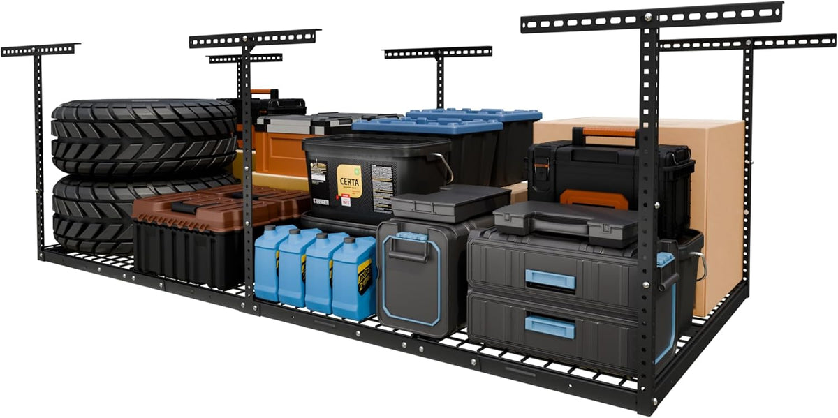 fleximounts 4x8 overhead garage ceiling storage rack organization, main product view