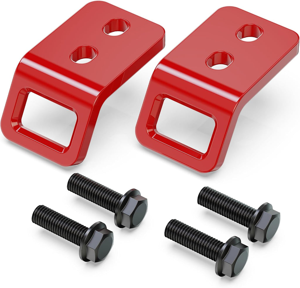 RENO 2024-2026 Tacoma Front Tow Hooks Truck Recovery Point (Red, 2 pcs) | 304 Stainless Steel, Replaces OEM 51960-A1010/PT974-35250, Fits All 2024-2026 Tacoma/Land Cruiser, 2025+ 4Runner Off-Road