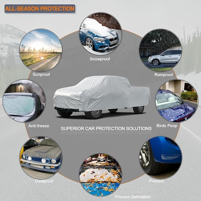 Kayme 6 Layers Truck Cover Waterproof All Weather, Heavy Duty Outdoor Pickup - Image 4