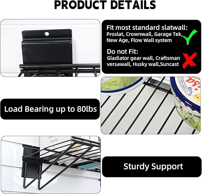Slatwall Shelves, Slat Wall Accessories, Slat Wall Wire Shelf, Heavy Duty - Image 5
