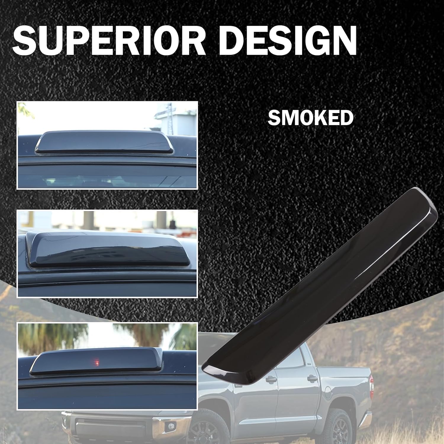 3rd Brake Light Third High-Position Center Blackened Shell Cover for Toyota Tundra 2014-2021