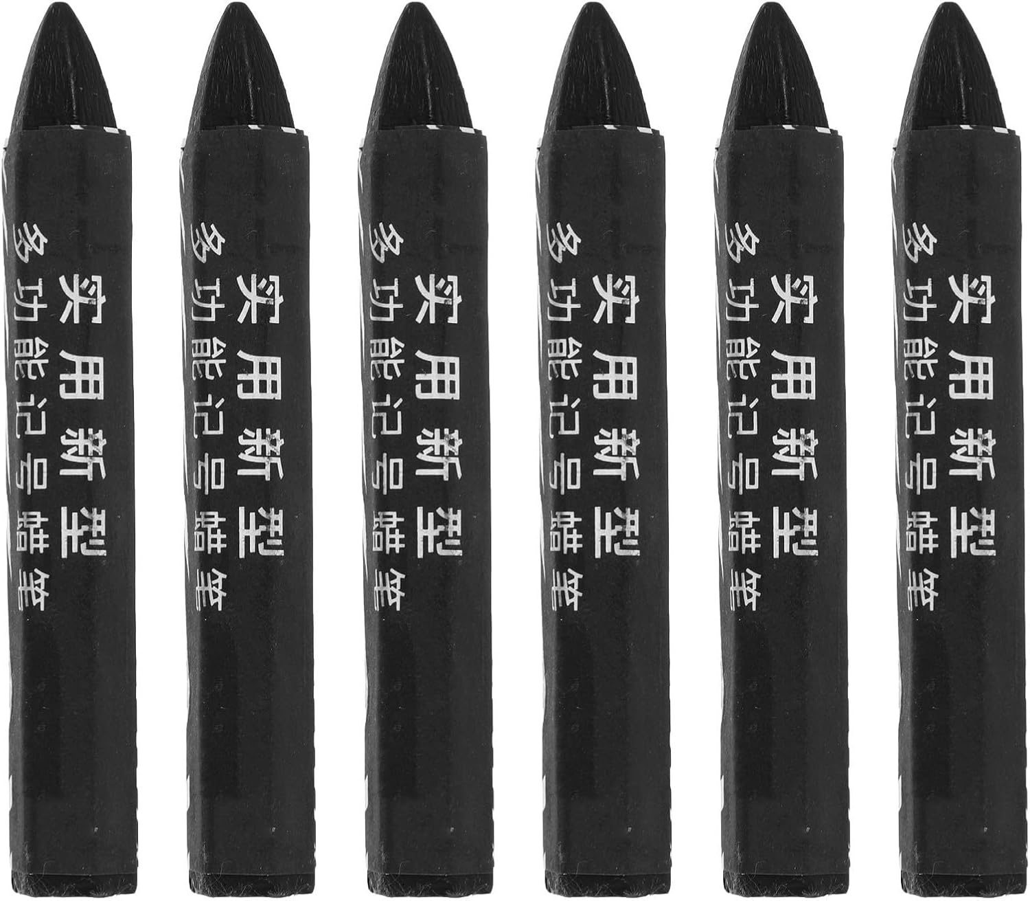 6pcs Black Wax Tire Marking Pens Weather Resistant Compact Design Car Tire Repair Marking Pens for Wet and Dry