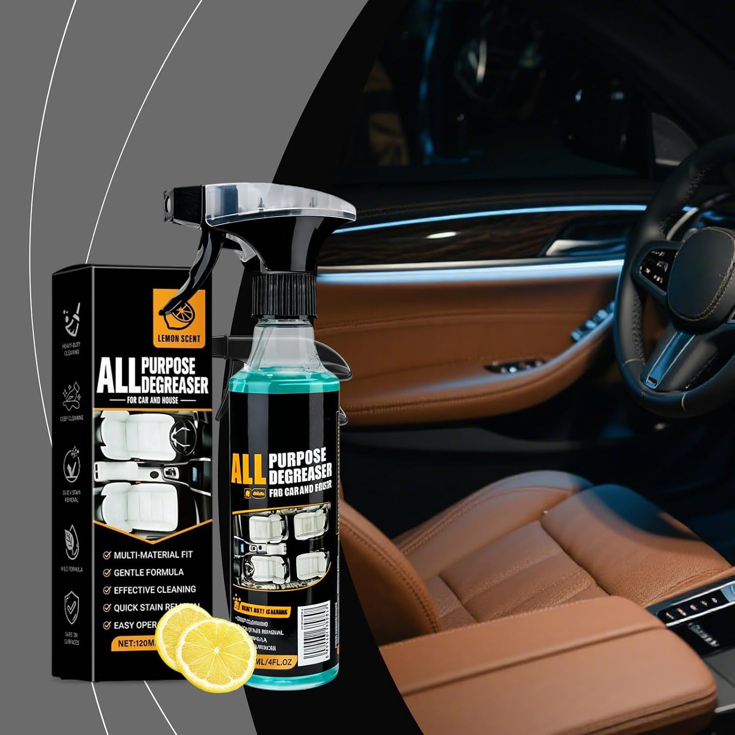 Power Clean Multi Degreaser, Power Clean Multi Degreaser for Car and House, All Purpose Degreasers, Quick Stain Removal Foam Cleaner (1Pcs)