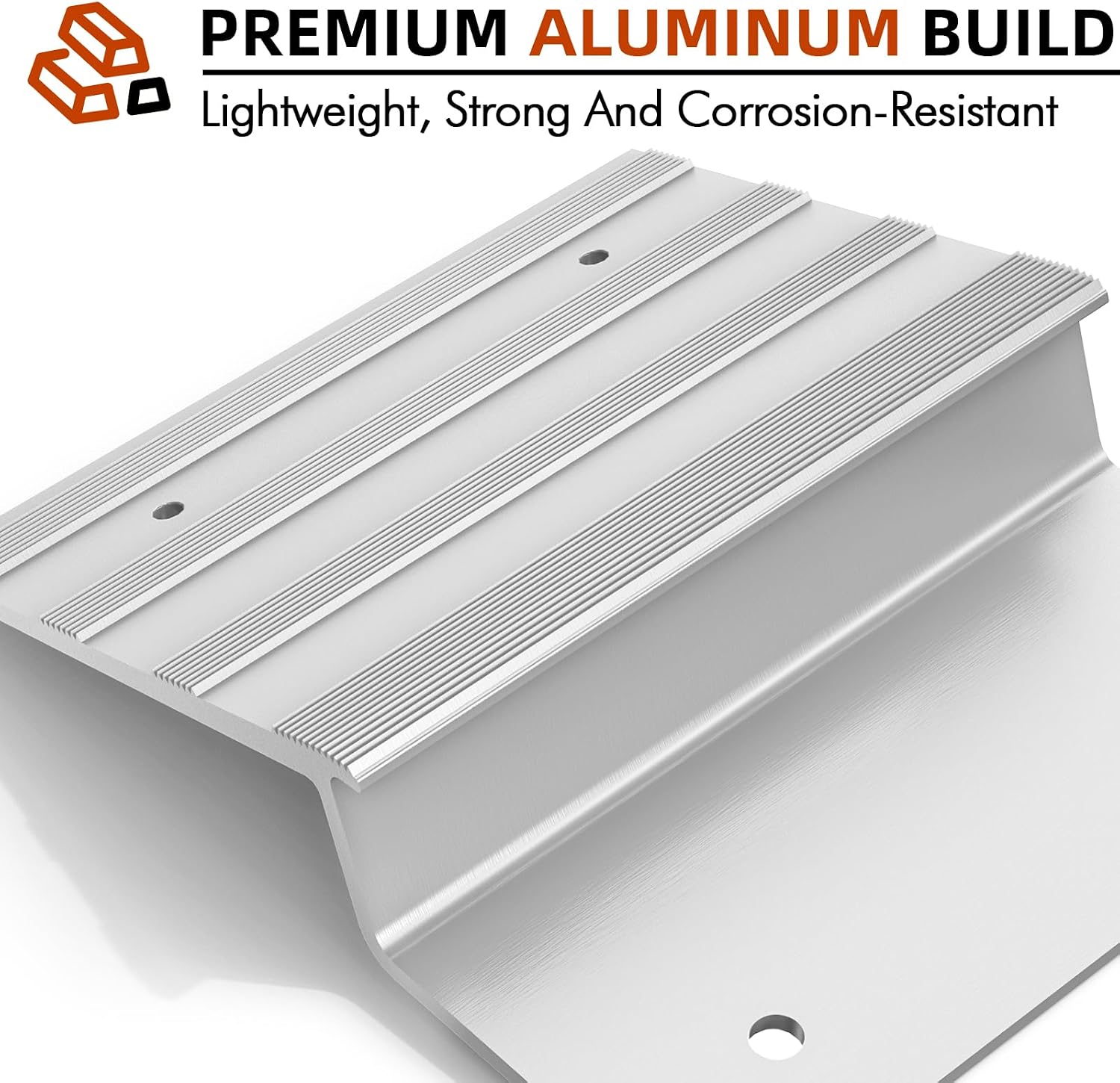 Salcod Aluminum Ramp Top Kit, 2"× 8" Heavy Duty Loading Ramp Ends for Truck, Motorcycle, Lawn Mower, and ATV, 700 lbs Capacity Per Ramp
