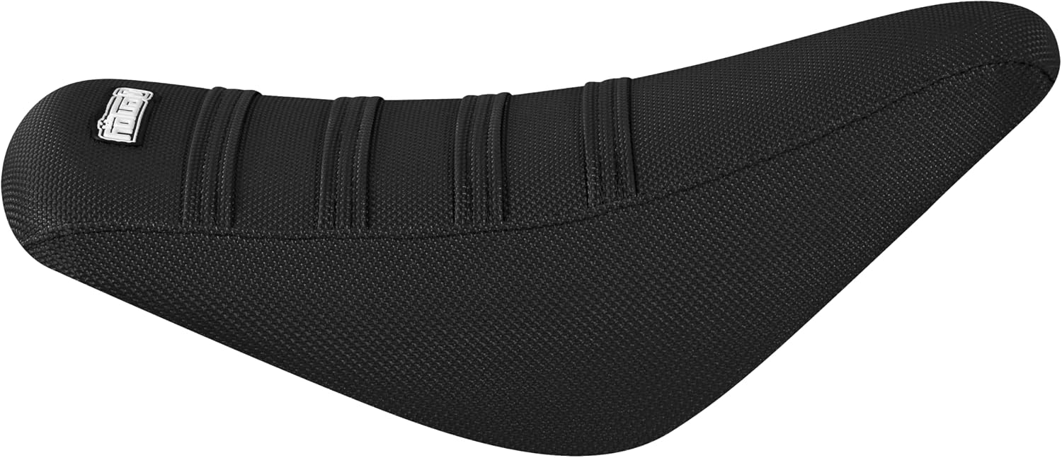 Enjoy Mfg USA-Made Gripper Seat Cover - Compatible with Deepower QS7 High-Performance Electric Bike_Staple-Down Waterproof PVC top_#504 (All Black with Black Ribs)