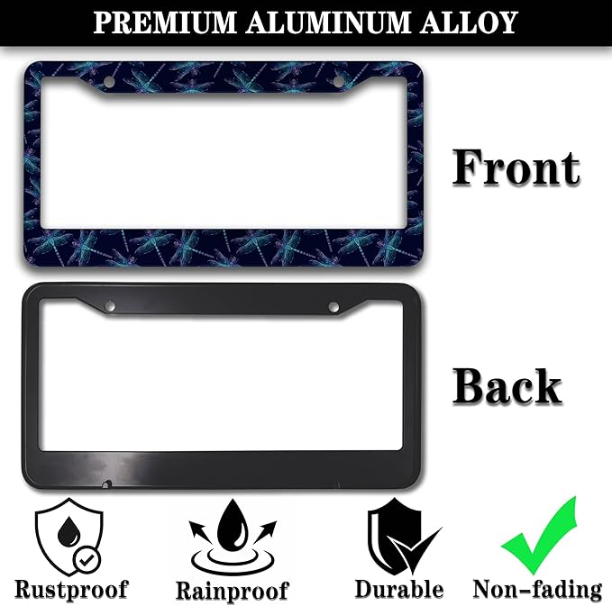 License Plate Frames Black Blue Automotive Exterior Accessories Beautiful - Image 3