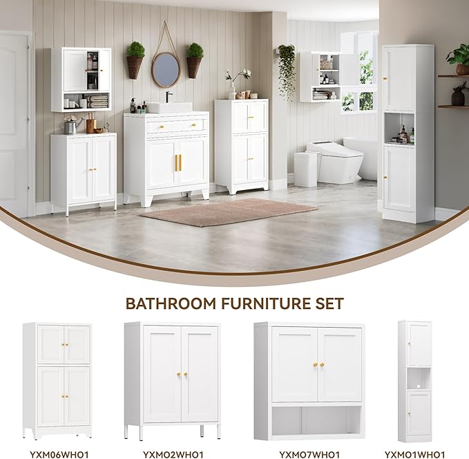 Metal Bathroom Storage Cabinet, Bathroom Floor Storage Cabinet - Image 6