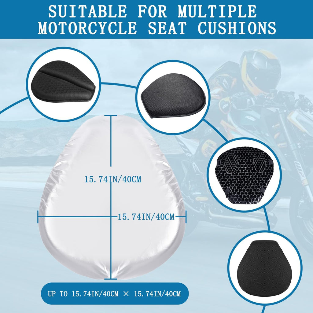 Pack of Two Motorcycle seat Cushion Protective Cover, Sunscreen, Waterproof and dustproof, Suitable for Multiple Motorcycle seat Cushions