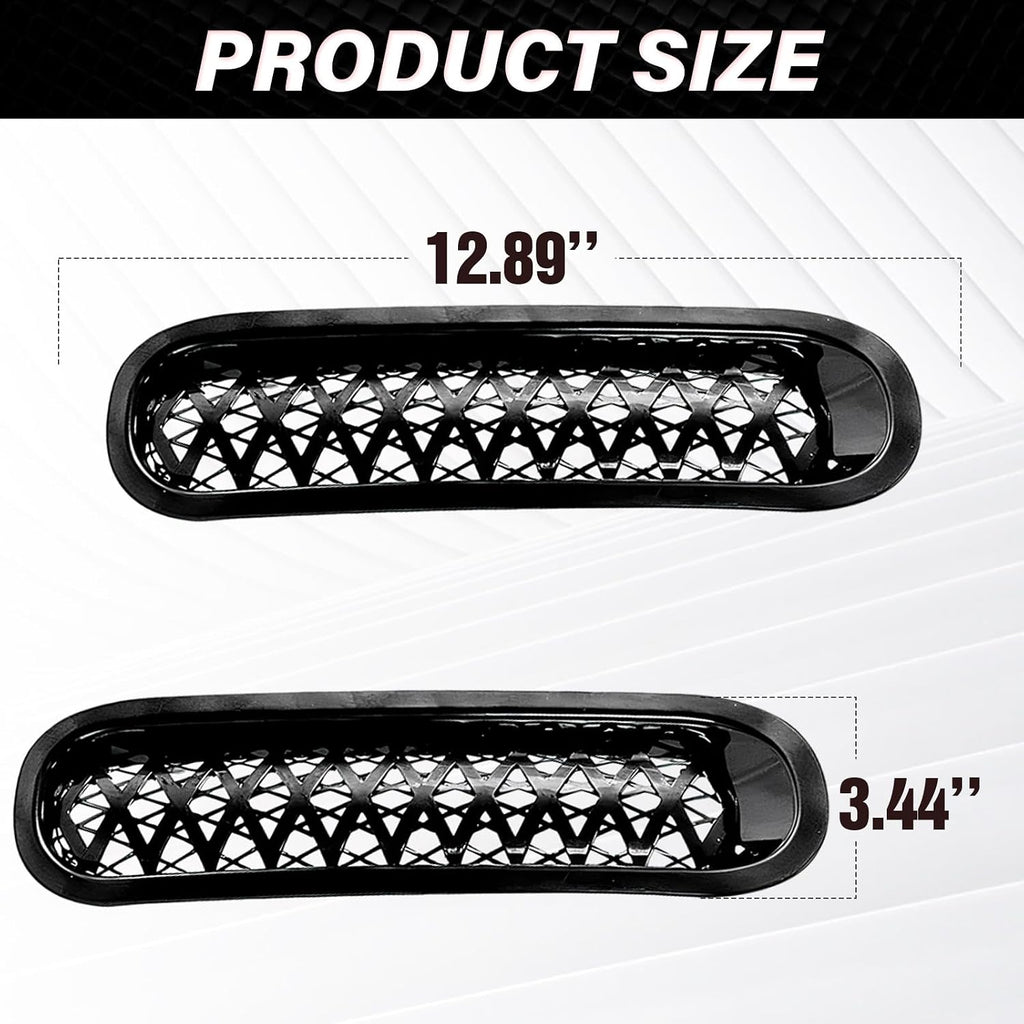 YZONA Grill Inserts Black, Front Mesh Grille Cover Compatible with 2007-2018 Jeep JK Wrangler & Unlimited Wrangler Accessories, Car Grill Mesh (7PCS Black + 1PCS White)