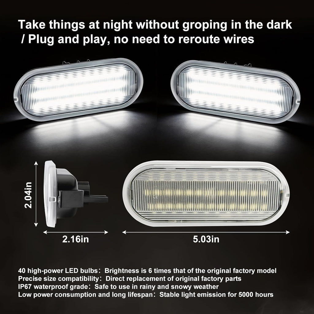 2PCS LED Truck Bed Lights With Wiring Harness, 40-SMD Truck Bed Cargo Lamp Compatible with Ford 2015-2024 F150, 2017-2024 F150 Raptor F250 F350 Super Duty, 6000K White