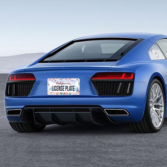 Cat and Flowers License Plate Frame Beautiful Floral Animals License Plate - Image 5