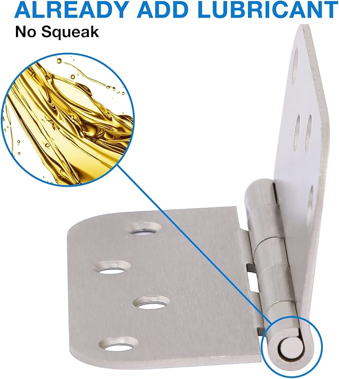 3 Pack 4 Inch Door Hinges Brushed Nickel Interior/Exterior Door Hinges Satin - Image 5