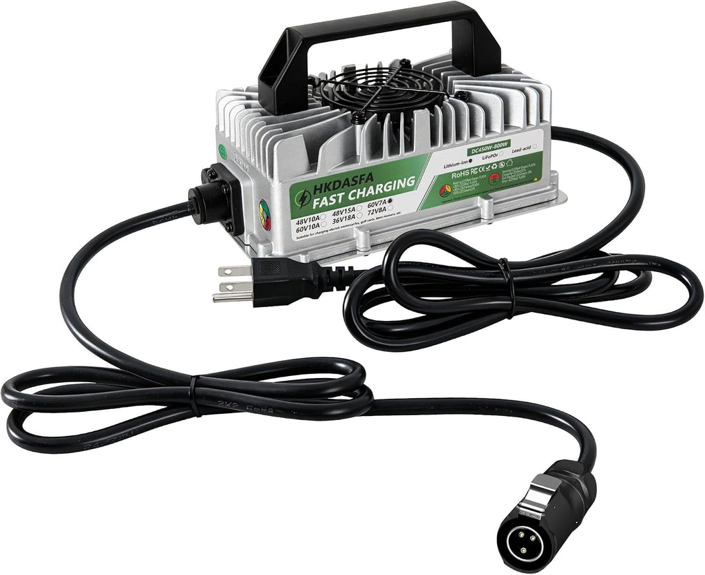 67.2V/7A Fast Charger for Segway Dirt eBike & Sur-Ron X LightBee Electric Dirt Bike 202,3-Prong Power Supply with Cooling Fan