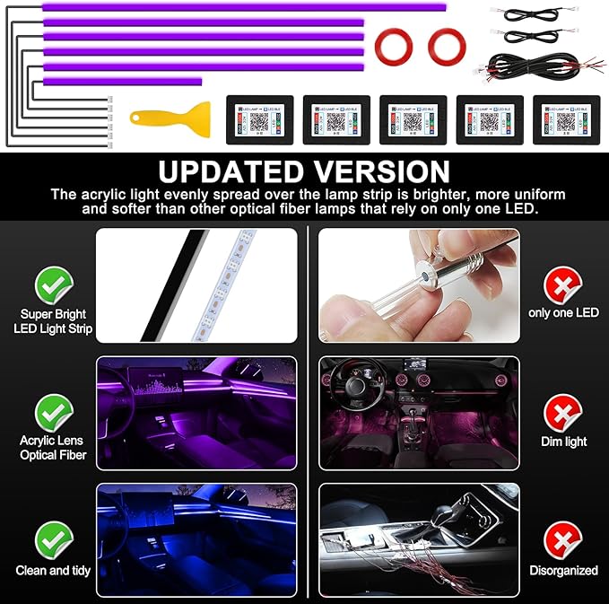 Acrylic Interior Car LED Strip Light - Image 5