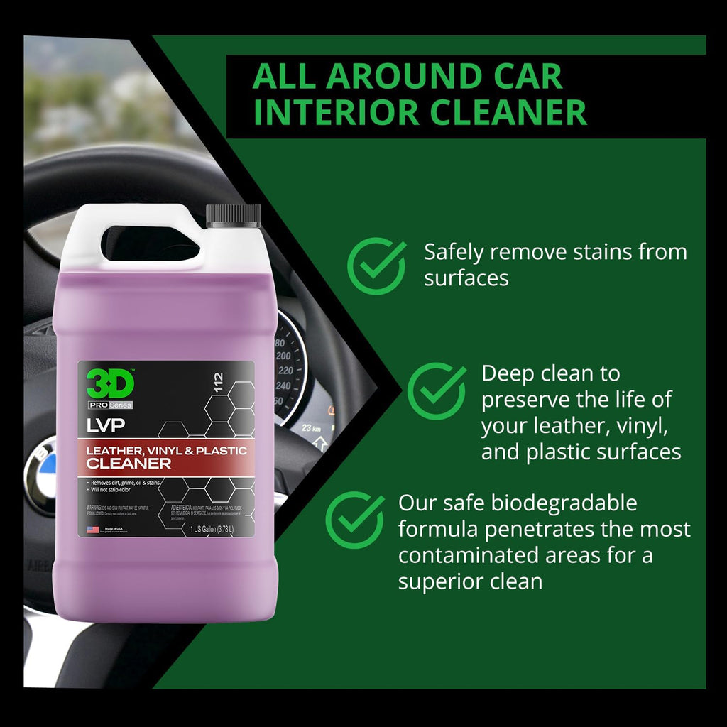 3D Bug Remover + LVP Interior Cleaner – Exterior Insect Remover & Deep Interior Surface Cleaner – 1 Gallon Each