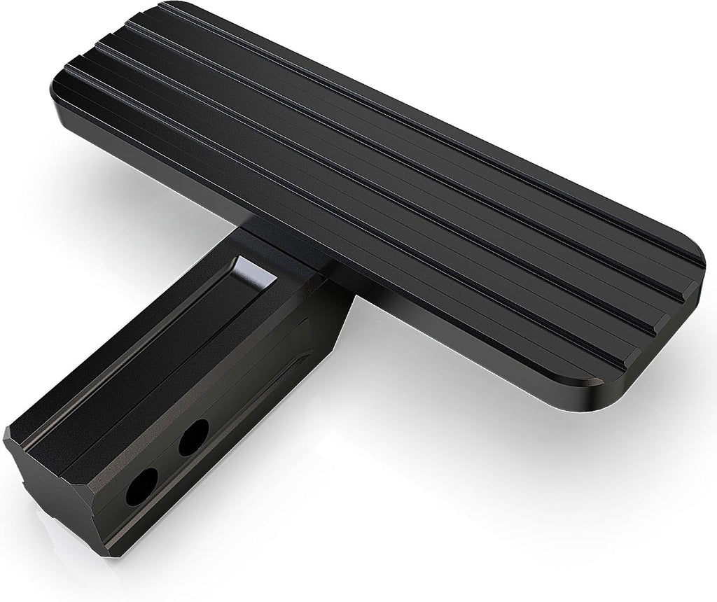 RENO Hitch Step, Rear Bumper Guard Protector Compatible with 2" Receiver Truck Car SUV Vehicles Bumper Step (Aluminium, Black, 1Pack)