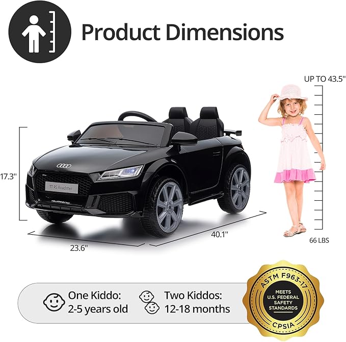 Electric Car for Kids, Licensed Audi 6V Kids Ride on Car Toy for Toddlers - Image 8