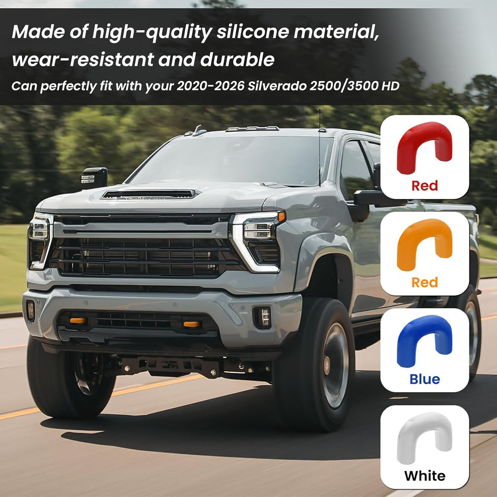 Tow Hook Covers for Silverado 2500/3500 HD 2020-2026, Hitch Cover Front Tow Hooks Compatible with Chevrolet Silverado 2500/3500 2020-2026 Accessories (Orange)