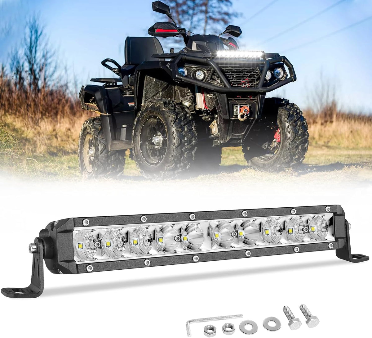 10 inch light bar, niwaker 50w single row, main product view