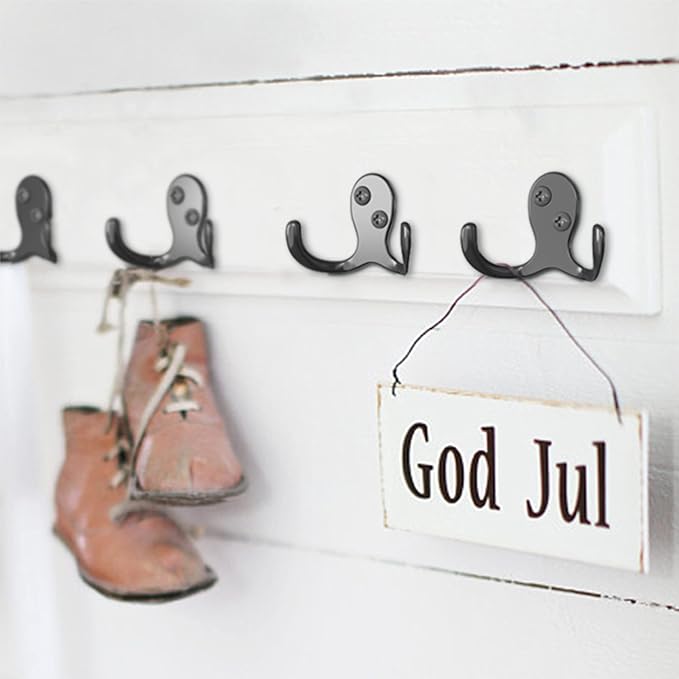 12 Heavy Duty Double Prong Coat Hooks | Wall Hooks - Image 3