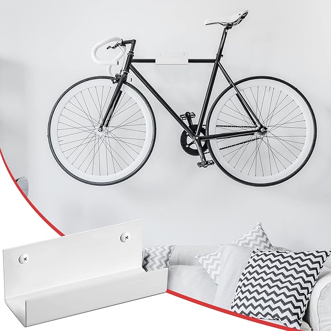 Blulu 4 Pieces Wall Mount Ladder Wall Wheelbarrow Hanger Steel Garage Storage - Image 7