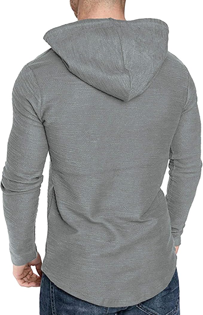 Lexiart Mens Fashion Athletic Hoodies Sport Sweatshirt Solid Color Fleece - Image 5