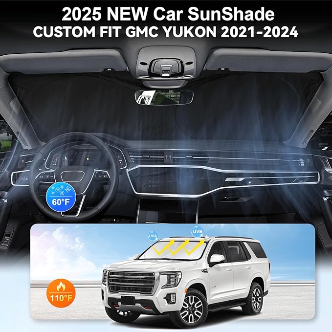 Custom Windshield Sunshade for 2021 2022 2023 2024 2025 GMC Yukon XL - Image 4