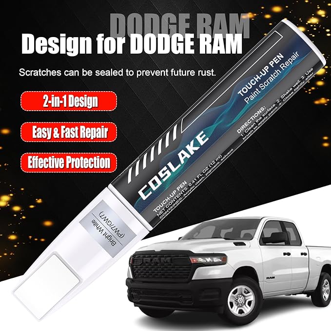 Car Touch Up Paint) for Dodge Ram, Car Paint Scratch Repair Kit, Quick & Easy - Image 2